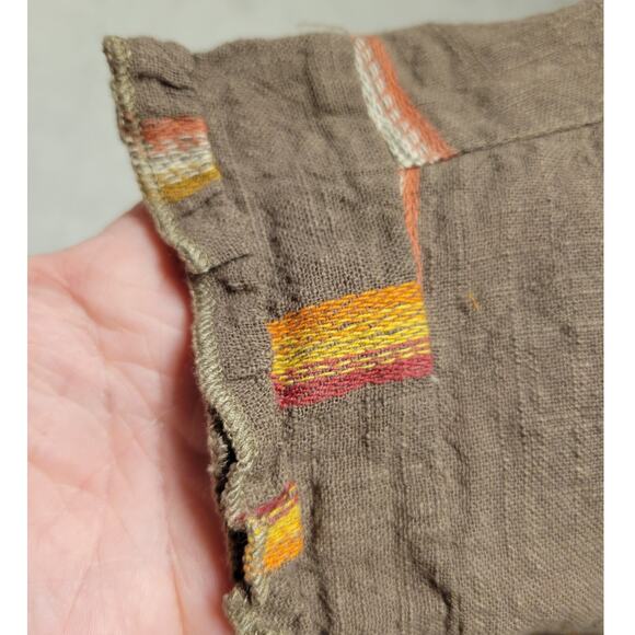 THML Embroidered Button Up Top Women's M Striped Boho Southwest Boxy Fit Retro - Picture 4 of 10